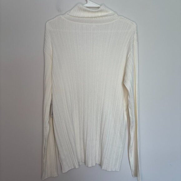 TIME AND TRU NEW Ribbed Turtleneck Womens XXL (20) White Long Sleeve - Picture 2 of 8
